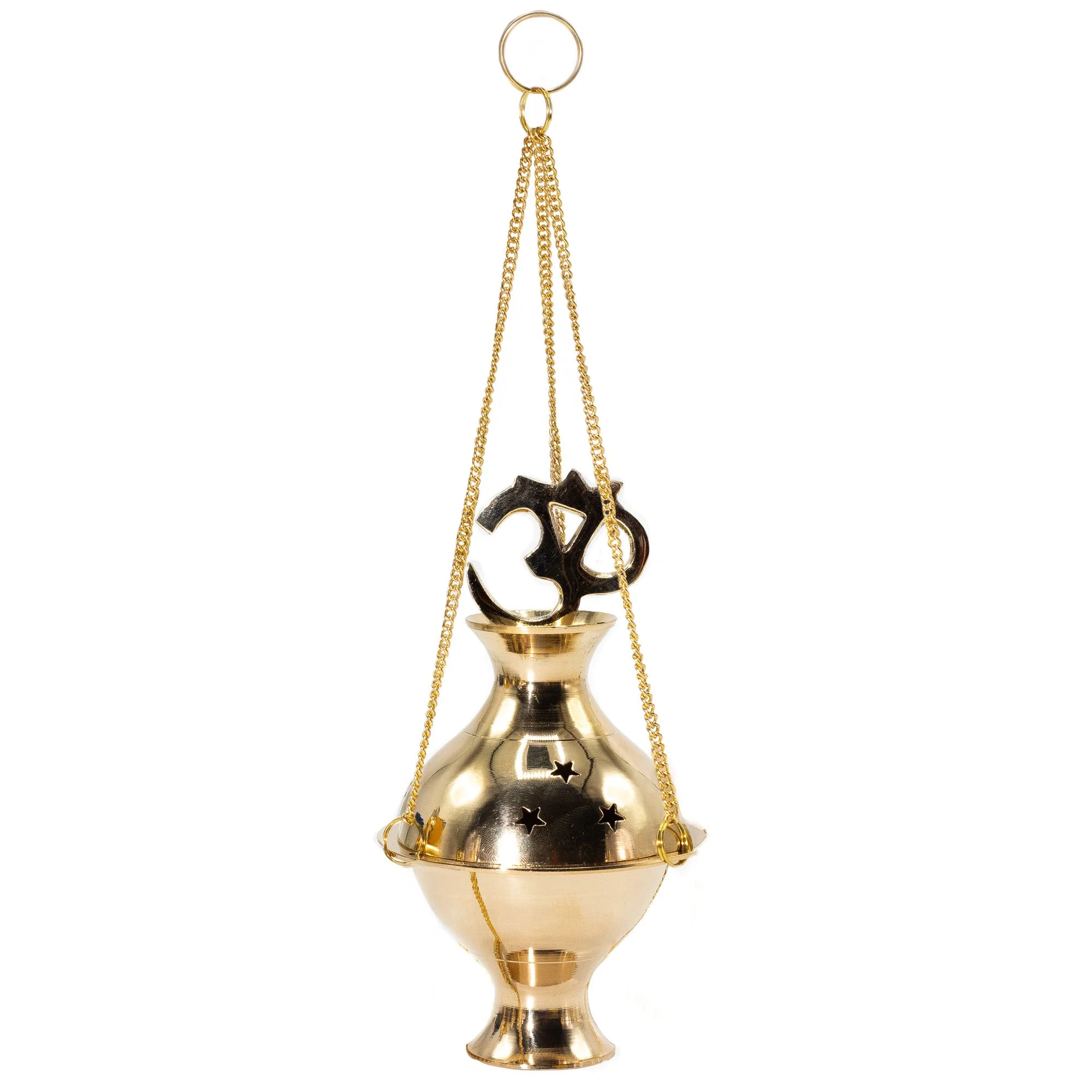Hanging Brass Incense Burner – Om