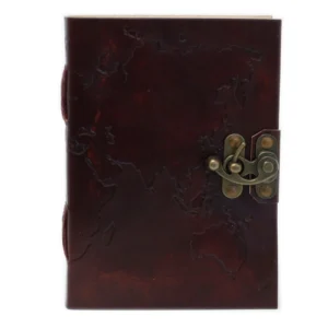 World Map Leather Journal
