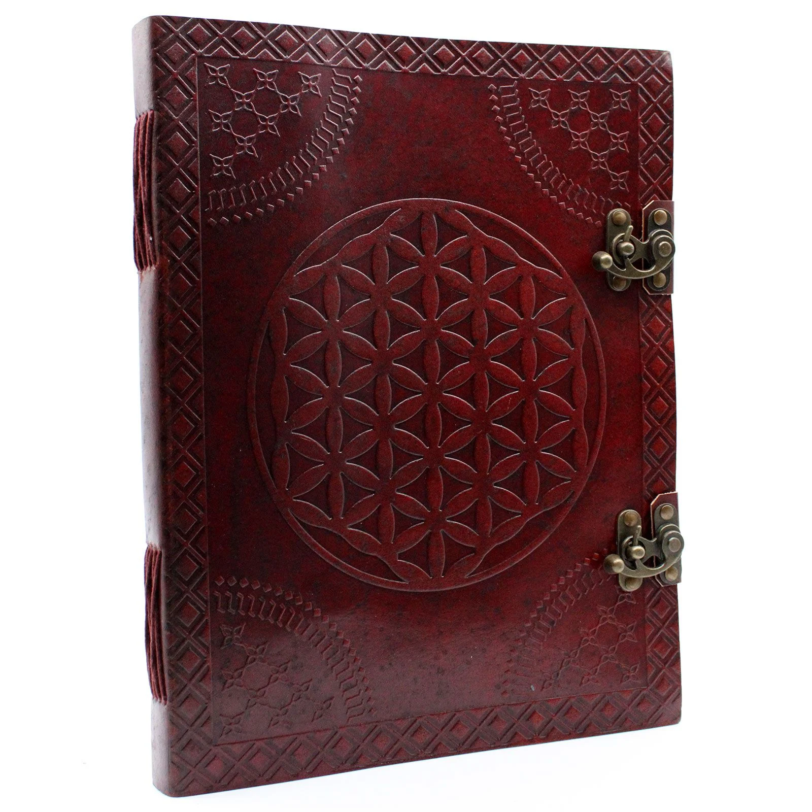 Large Flower of Life Leather Journal – 25 × 33cm